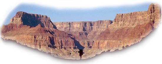 Silhouetted backpacker dwarfed by the immensity of the Grand Canyon  (c) Rob Kleine, All Rights Reserved.  www.gentleye.com